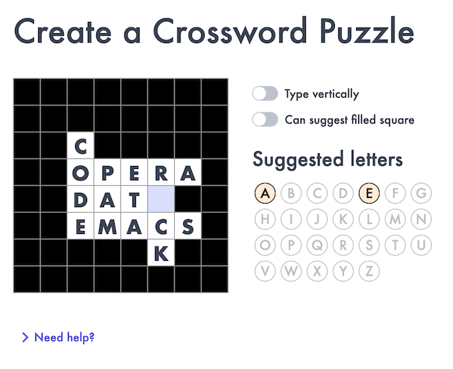 Screenshot of Crossword Builder